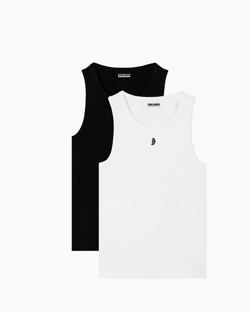The Dual Set – Signature Rib Tanks (White + Black)